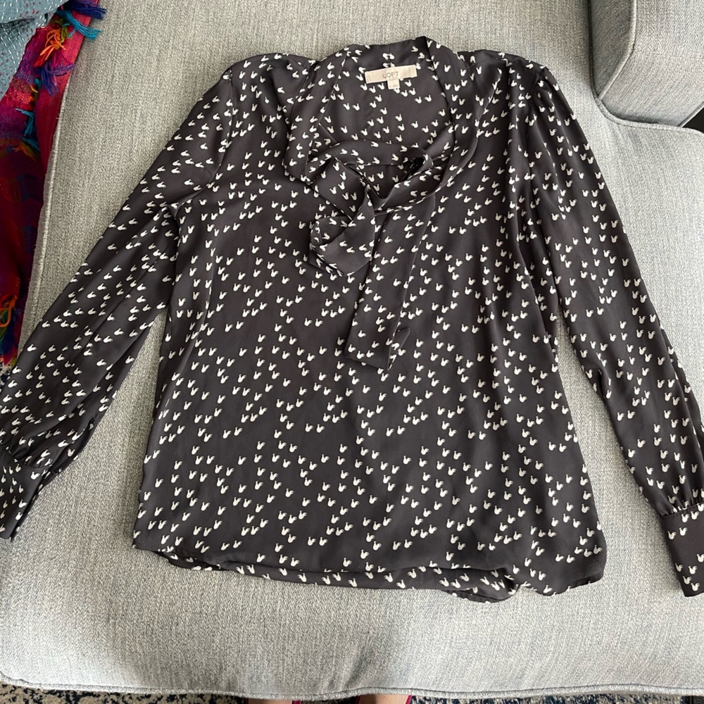 Loft dress shirt with tie neck detail